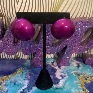 Vintage Vibrant Purple Statement Earrings